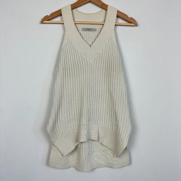 MOVING SALE: All Saints Ribbed Pullover Tank Top High-Low Cream Small - Picture 2 of 7